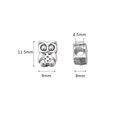 Perlina distanziatrice a gufo argento per bracciali DIY con intaglio gufo di 11,5x9mm - Gufo Argentato (14#)