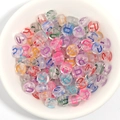 Transparent acrylic letter U beads with colorful font for DIY bracelet jewelry making - 100 Pcs/Pack / Letter U