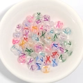 Colorful acrylic flat round letter V beads for children DIY bracelet jewelry making - 100 Pcs/Pack / Letter V