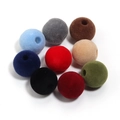 Cuentas redondas de acrílico flocado de 16mm de colores para creación de joyería DIY - Multicolor