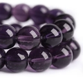 Donkerpaarse ronde glazen kralen met doorschijnende textuur voor DIY handgemaakte sieraden - Paars