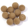 Cuentas redondas de acrílico flocado camello 16mm con agujeros para bisutería DIY - Caqui