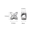 Distanziatore floreale in lega d'argento per gioielli fai da te con foro da 4,5mm e 9,5mm - Perla Distanziatrice a Quattro Petali (18#)