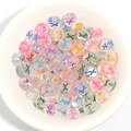 Transparent acrylic round beads with colorful X letter and ink texture for DIY jewelry - 100 Pcs/Pack / Letter X