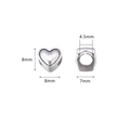 Ciondolo a cuore in argento per gioielli DIY, 8mm con foro da 4,5mm di diametro - Cuore 3D (20#)
