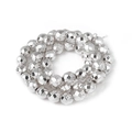 Cuentas de hematita plateada facetada con brillo metálico para joyería artesanal - 1 Pieza por Paquete / Redondo Facetado 2mm / Oro blanco