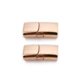 Cierre magnético de oro rosa para pulseras de cuero con acabado de espejo pulido - Agujero 8*4mm / Rosa oro