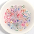 Flat round acrylic alphabet beads with colorful letters for DIY jewelry making - 100 Pcs/Pack / Letter Y