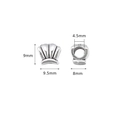 Perlina a conchiglia vintage in lega d'argento per bracciali DIY con dimensioni - Forma di Conchiglia (23#)