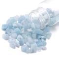 Piedras de cristal natural azul claro irregulares con agujeros para joyería DIY - Peso Neto 45g/Botella / Aguamarina