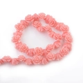 Pink resin camellia flower beads for DIY bracelet and handmade jewelry making - 10mm / Deep Pink / 10 Pieces Pack