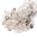 Chips de cristal de cuarzo blanco natural de un frasco para crear joyas de bricolaje - Peso Neto 45g/Botella / Cuarzo Rutilado Dorado