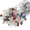 Mezcla de cuentas de piedra natural con agujeros para joyería DIY en un frasco - Peso Neto 45g/Botella / Grava de Colores