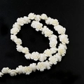 DIY white camellia resin beads with 3D floral design for handmade jewelry crafting - 8mm / Beige / 10 Pieces Pack