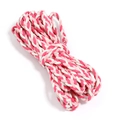 Cordon tressé en daim 6mm rose et crème pour la création de bijoux artisanaux - 6mm / Rose Rouge + Blanc + Rose
