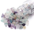 Cuentas de fluorita de colores pulidas con agujeros para creación de joyas artesanales - Peso Neto 45g/Botella / Fluorita púrpura
