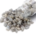 Cuentas de labradorita natural pulida con agujeros perforados para creación de joyas DIY - Peso Neto 45g/Botella / Piedra de Flash (Labradorita)