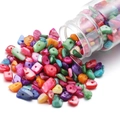 Cuentas de concha natural de colores con agujeros para joyería hecha a mano en frasco - Peso Neto 45g/Botella / Concha de arco iris