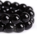 Gepolijste ronde zwarte glazen kralen voor doe-het-zelf sieraden en handgemaakte armbanden - Zwart
