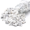 Chips de howlita blanca natural con agujeros preperforados para accesorios de joyería - Peso Neto 45g/Botella / Howlita Blanca