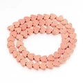 Close-up of heart-shaped rose gold hematite beads arranged in a double circle for DIY jewelry - Heart Style (8mm) / Rose Gold