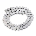 Macro detail of dark silver hematite heart-shaped beads for DIY jewelry making - Heart Style (8mm) / White K/Silver