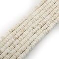 DIY jewelry beads in white marble texture, cylindrical rondelle loose spacer beads - Beige White Turquoise / 4*2mm (Approx. 160 Beads)