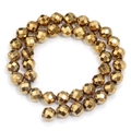 Faceted hematite beads with shiny gold plating for DIY jewelry making accessories - 2mm / 18K Gold