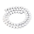 Close-up of polished silver heart-shaped hematite beads for DIY jewelry making - Heart Style (8mm) / Silver