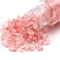 Accesorios para joyas DIY con piedras naturales rosas traslúcidas en una botella pequeña - Peso Neto 45g/Botella / Rojo sandía