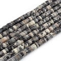 Polished 4x2mm Picasso Jasper Rondelle Beads for DIY Jewelry Crafting and Assembly - Black Picasso Stone