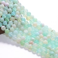 Perles rondes en agate rayée vert clair poli pour la création de bijoux et bracelets - Vert Menthe Rayé (16#)