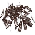 Dark brown snap hair clips in bulk with glossy finish and durable metal construction - Dark Coffee