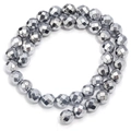 Perline in ematite sfaccettata color argento per la creazione di gioielli fai da te - Bianco K/Argento