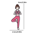 Rosa Yoga-Mädchen Stickaufnäher für Kleidung, Größe 6 cm x 2,3 cm Deko-Patch - Baumpose (PE16352CT)