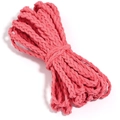 Cordon tressé rose à 3 brins en simili daim pour la création de bijoux DIY - 6mm / Rose Pastèque