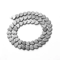 Flat heart-shaped black hematite beads strand with metallic finish for DIY jewelry - Heart Style (8mm) / Black