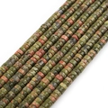 Natural unakite stone rondelle beads 4x2mm for DIY jewelry making - Unakite