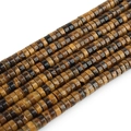 Polished tiger eye stone abacus spacer beads with natural brown and gold silk luster - Tiger Eye Stone Bracelet