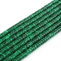 Malachite green wheel beads spacer with dark green and black stripes for DIY jewelry - Malachite