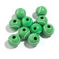 DIY tennis ball wooden beads in vibrant green with white curve patterns for jewelry making - Tennis Pattern