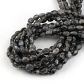 Natuurlijke platte ovale labradoriet kralen voor DIY sieraden met blauwe glans - 8*6mm / Larvikite