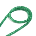 Green aventurine quartz rondelle beads for jewelry making with flat cylinder shape - Malay Jade