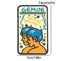 Detailaufnahme des Gemini-Sternzeichen-Stickflickens mit den Maßen 7,8 cm x 5 cm - Zwillinge Stil (PE3867CT)