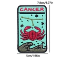 Cancer Sternzeichen Aufnäher mit roter Krabbe und Goldsternen für Bekleidung - Krebs Stil (PE3870CT)