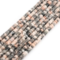 Mixed color natural stone 4x2mm cylindrical abacus spacer beads for DIY jewelry making - Pink Zebra Jasper