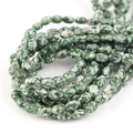 Platte ovale groen-witte agaatsteen kralen voor DIY handgemaakte sieraden armbanden - 8*6mm / Groene puntsteen
