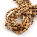 Platte ovale jaspis kralen met natuurlijke bruine texturen voor DIY sieraden maken - 8*6mm / Jaspis