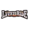 Écusson de motard brodé Live To Ride style punk avec rose orange et bord doré - Style Blanc Et Or (DB0036CT)