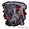 Patch ricamata punk tristo mietitore con falce e clessidra dettagli 28,2x29,5cm - Stile Mietitore con Tomba (DB0529CT)